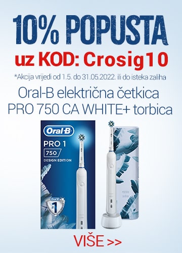 Oral-B električna četkica PRO 750 CA WHITE+ torbica