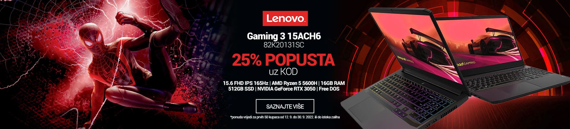 Lenovo Gaming 3 15ACH5  do 25% popusta uz kod