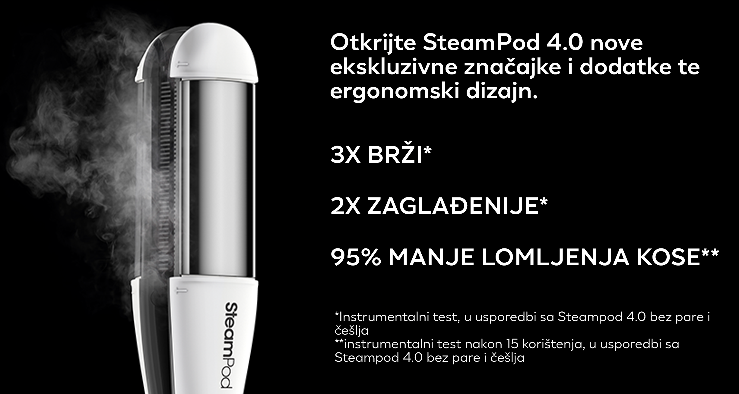 SteamPod 4.0 3x brže, 2x zaglađenije i 95% manje oštećenja kose