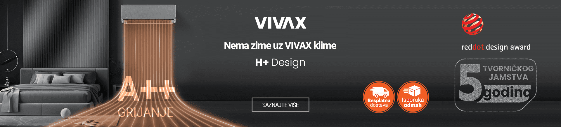 Nema zime uz Vivax klime H+ Design