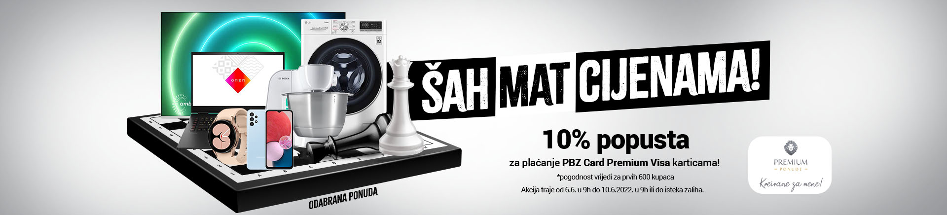 Šah mat cijenama 10% popusta uz PBZ Card Premium Visa kartice