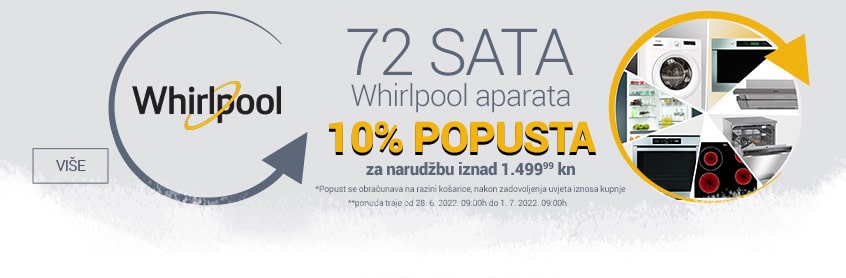 72 sata Whirlpool aparata | 10% popusta