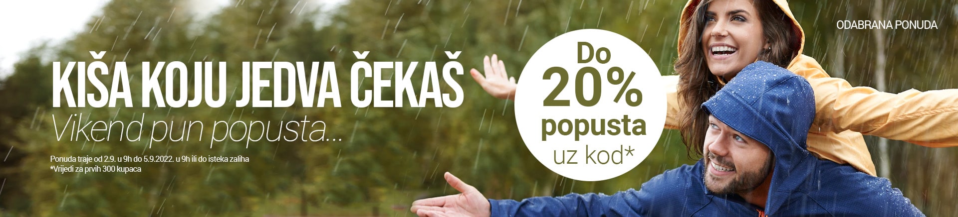 Kiša popusta - do 20% uz kod