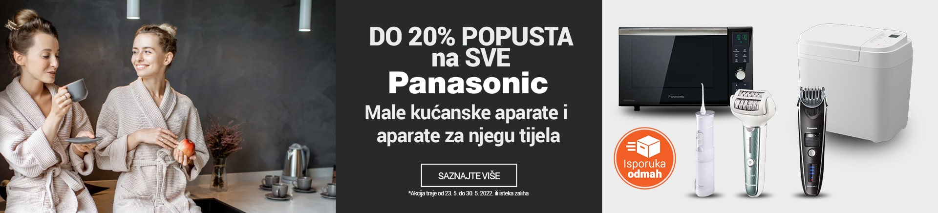 Panasonic- Mali kućanski aparati i aparati za njegu tijela do 20% popusta na sve