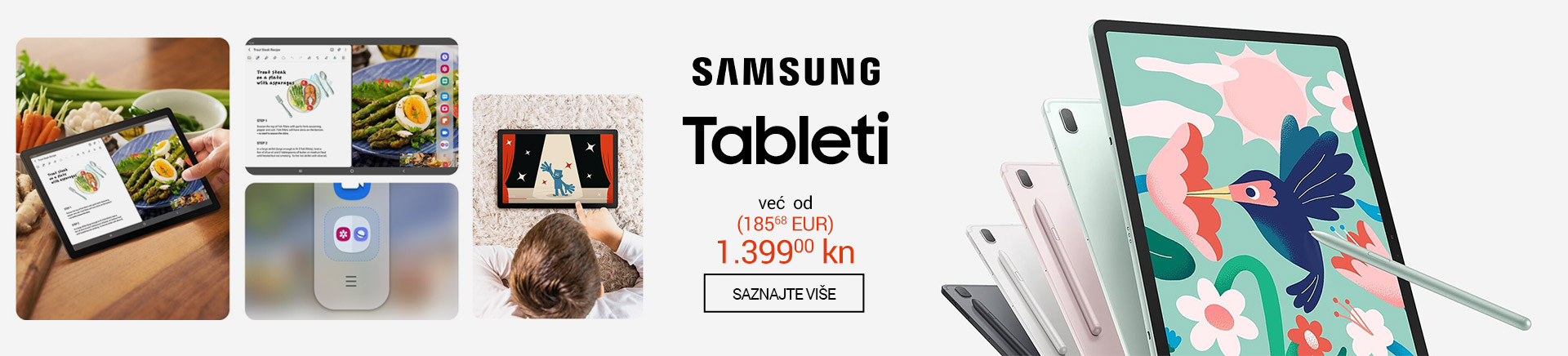 Samsung tableti od 1399 kn (185,68 EUR)