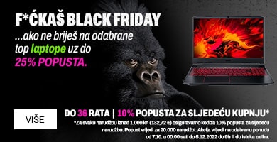 Black Friday 2022 do 25% popusta  na laptope