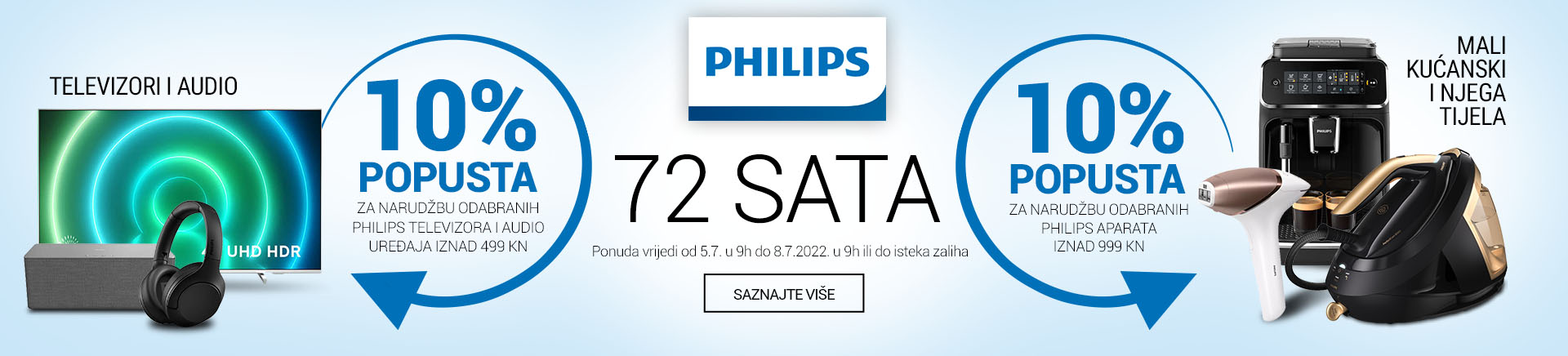 72 sata Philips aparata, televizora i audio opreme: 10% popusta