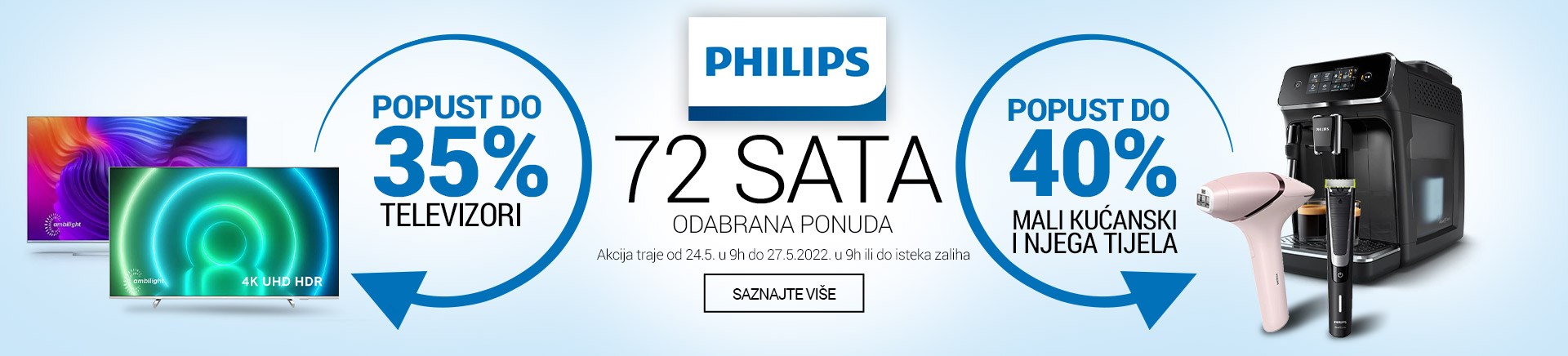 72 sata Philips aparata do 40% popusta