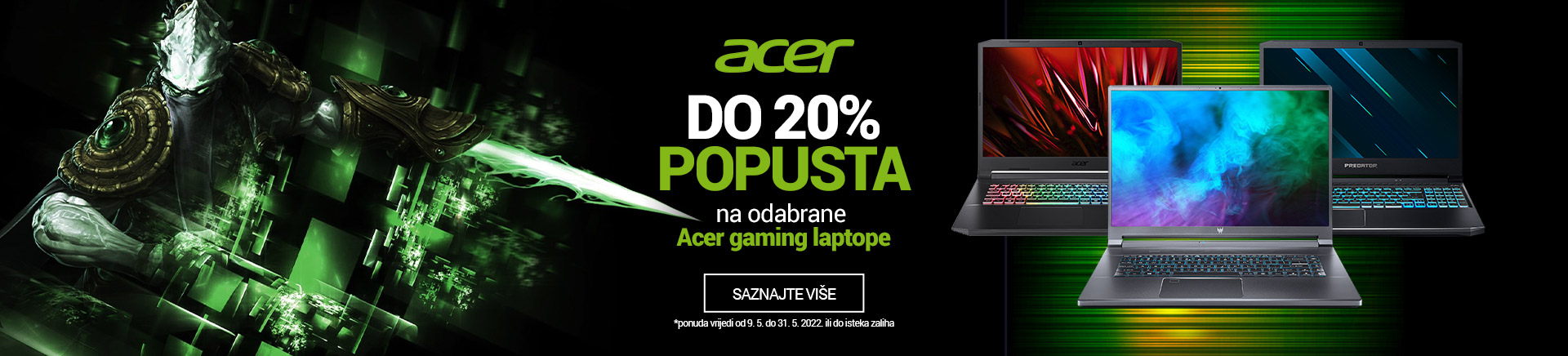 Acer gaming laptopi do -20%